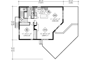 Floor Plan - Main Floor for Modern House Plan #25-4256 - 3 bed, 2 bath