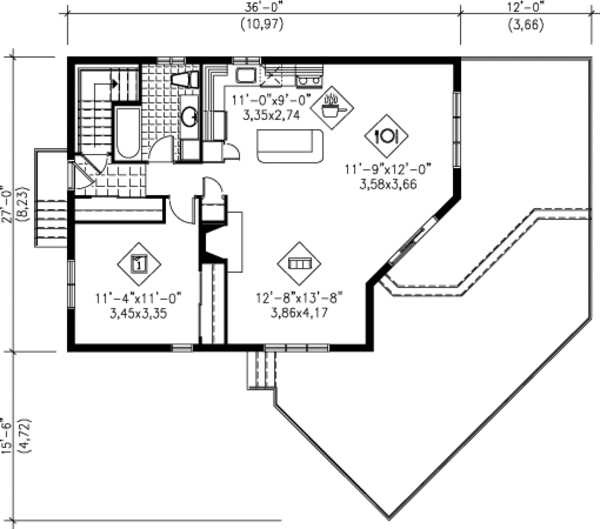 Modern Floor Plan - Main Floor Plan #25-4256