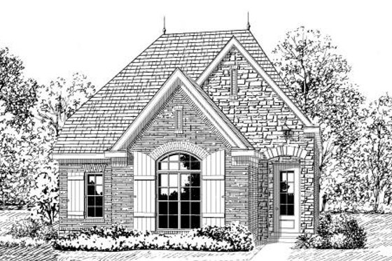 Exterior - Front Elevation for European House Plan #424-121 - 3 bed, 2 bath