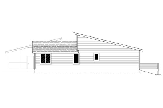 Exterior - Rear Elevation for Contemporary House Plan #112-213 - 3 bed, 2 bath