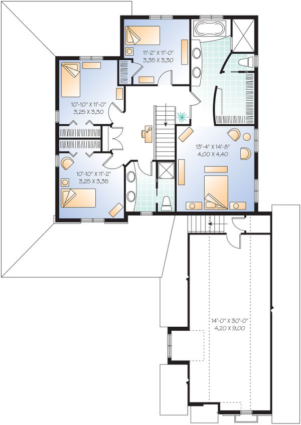 Farmhouse Floor Plan - Upper Floor Plan #23-587