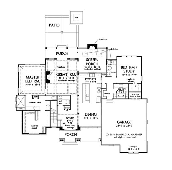 House Plan Design - Craftsman Floor Plan - Main Floor Plan #929-1080