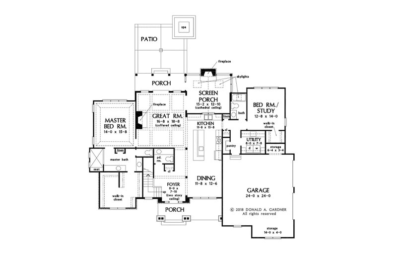 Architectural House Design - Floor Plan - Main Floor for Craftsman House Plan #929-1080 - 4 bed, 3.5 bath