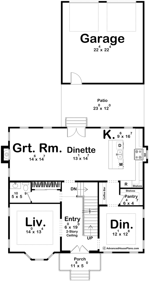 Dream House Plan - Floor Plan - Main Floor for Victorian House Plan #455-776 - 4 bed, 2.5 bath