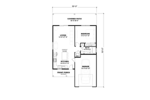 Floor Plan - Main Floor for Farmhouse House Plan #1117-40 - 1 bed, 1 bath