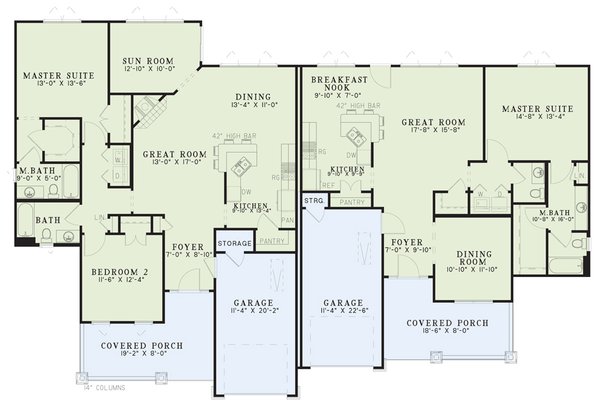 Home Plan - Craftsman Floor Plan - Main Floor Plan #17-2911