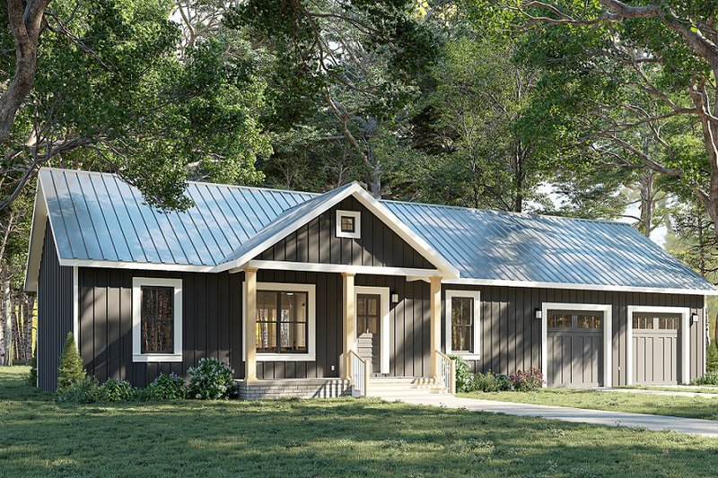 House Blueprint - Exterior - Front Elevation 4 for Farmhouse House Plan #44-271 - 3 bed, 2 bath