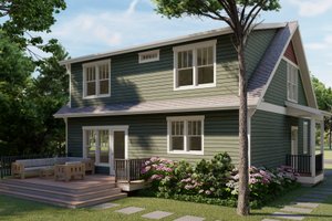 Exterior - Rear Elevation for Craftsman House Plan #461-50 - 3 bed, 2.5 bath