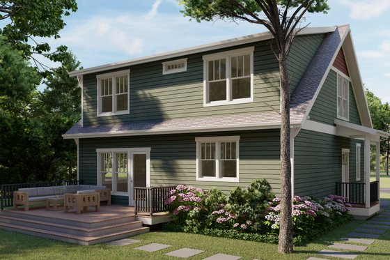Exterior - Rear Elevation for Craftsman House Plan #461-50 - 3 bed, 2.5 bath
