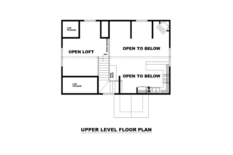 House Design - Floor Plan - Upper Floor for Farmhouse House Plan #117-1013 - 2 bed, 2 bath