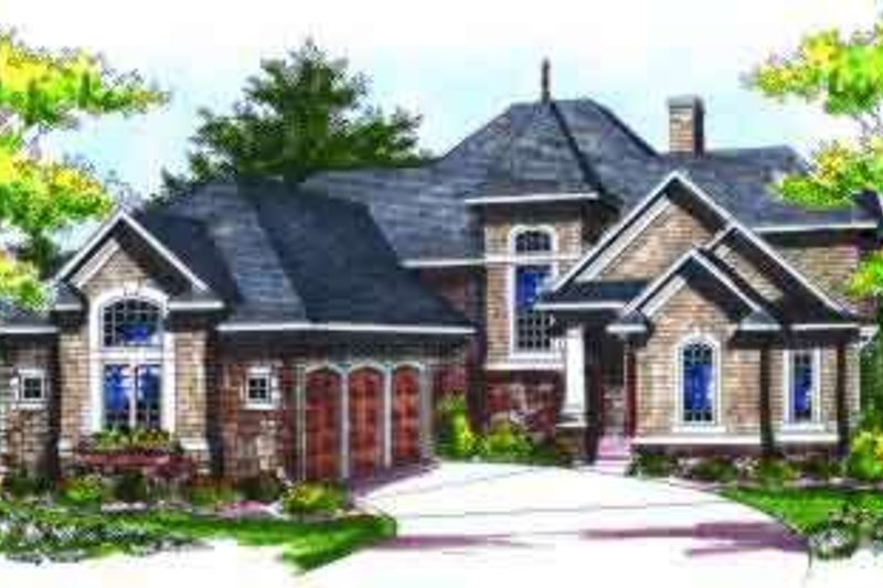 Dream House Plan - European Exterior - Front Elevation Plan #70-736