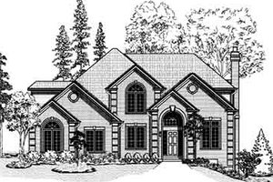 European Exterior - Front Elevation Plan #9-109