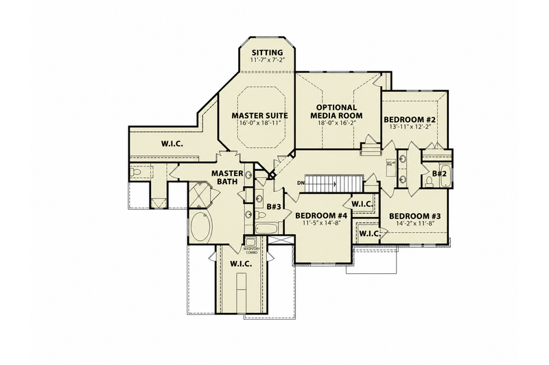 House Plan Design - Floor Plan - Upper Floor for Craftsman House Plan #54-721 - 5 bed, 4 bath