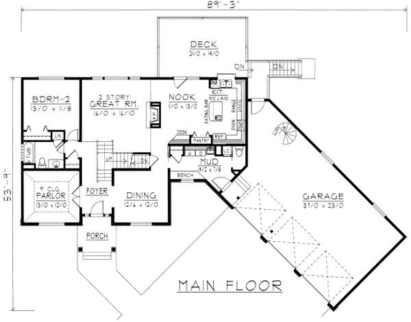 Country Floor Plan - Main Floor Plan #112-158