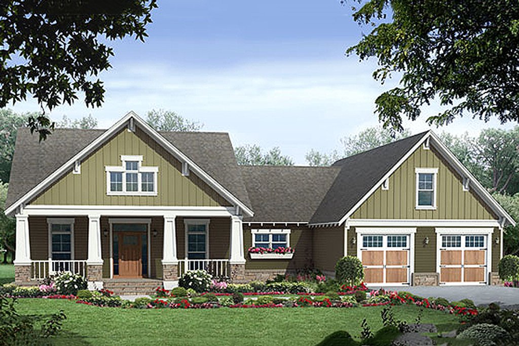 Craftsman Style House Plan - 3 Beds 2.5 Baths 2067 Sq/Ft Plan #21-248