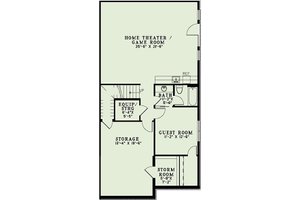Floor Plan - Lower Floor for European House Plan #17-2439 - 4 bed, 3 bath