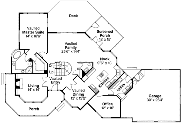 Traditional Floor Plan - Main Floor Plan #124-160