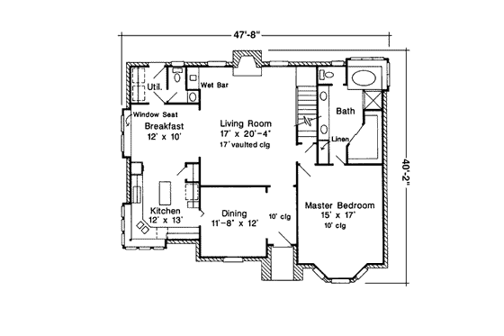 Floor Plan - Main Floor for European House Plan #410-211 - 3 bed, 2.5 bath