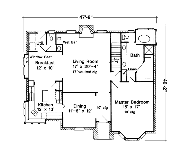 Architectural House Design - European Floor Plan - Main Floor Plan #410-211