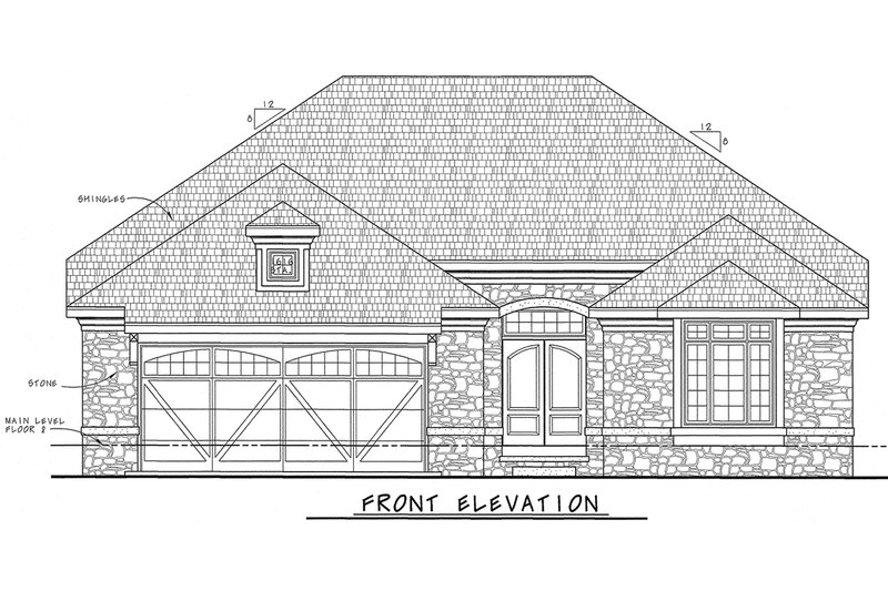Home Plan - Exterior - Front Elevation 4 for European House Plan #20-2069 - 2 bed, 2 bath