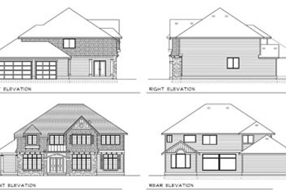 Exterior - Rear Elevation for Craftsman House Plan #100-211 - 4 bed, 3 bath