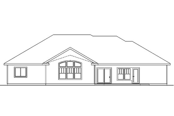Exterior - Rear Elevation for Craftsman House Plan #124-689 - 4 bed, 3 bath