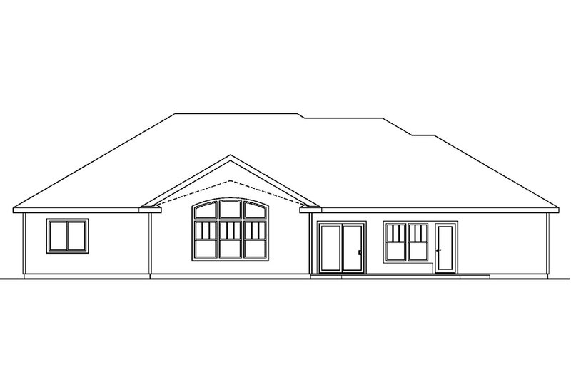 Home Plan - Exterior - Rear Elevation for Craftsman House Plan #124-689 - 4 bed, 3 bath