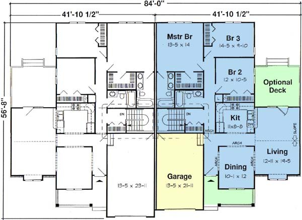 Floor Plan - Main Floor for Ranch House Plan #312-597 - 3 bed, 2 bath