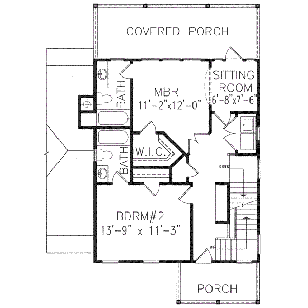 Beach Floor Plan - Upper Floor Plan #54-120