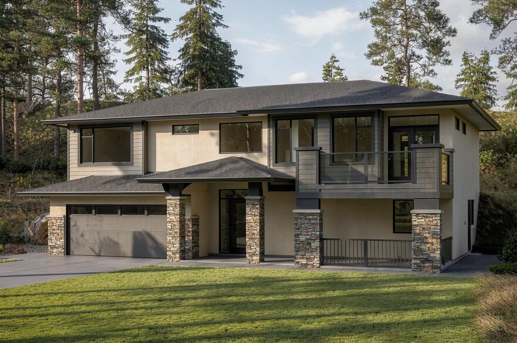 Exterior - Front Elevation 2 for Prairie House Plan #1100-64 - 4 bed, 3 bath