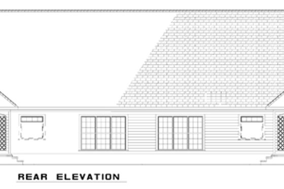 Exterior - Rear Elevation for Traditional House Plan #17-591 - 3 bed, 2 bath