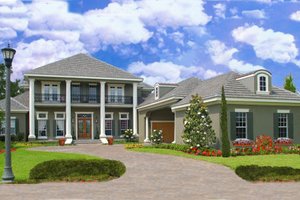Southern Exterior - Front Elevation Plan #135-185