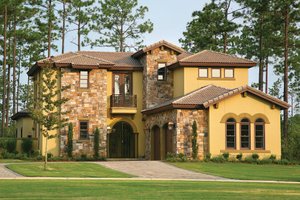 Exterior - Front Elevation 3 for Mediterranean House Plan #930-22 - 4 bed, 5 bath