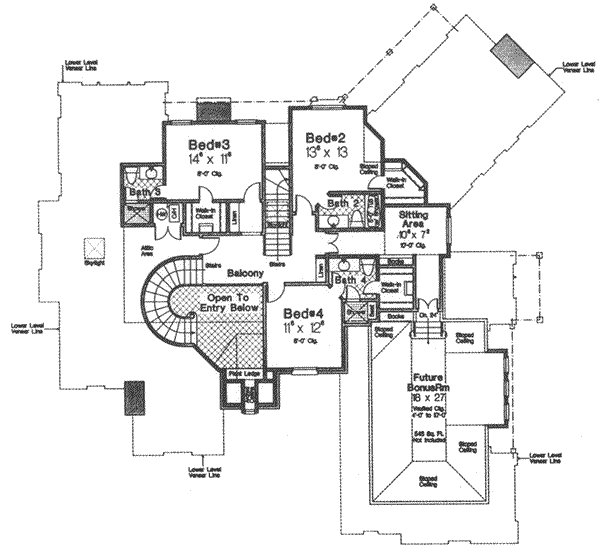 Home Plan - European Floor Plan - Upper Floor Plan #310-511