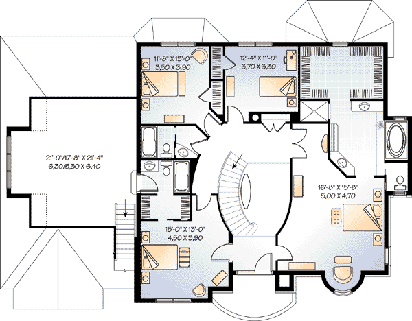 House Design - European Floor Plan - Upper Floor Plan #23-412