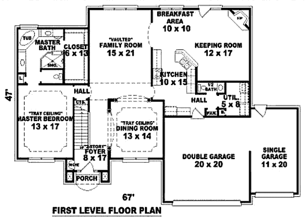 Floor Plan - Main Floor for Traditional House Plan #81-13739 - 4 bed, 3.5 bath