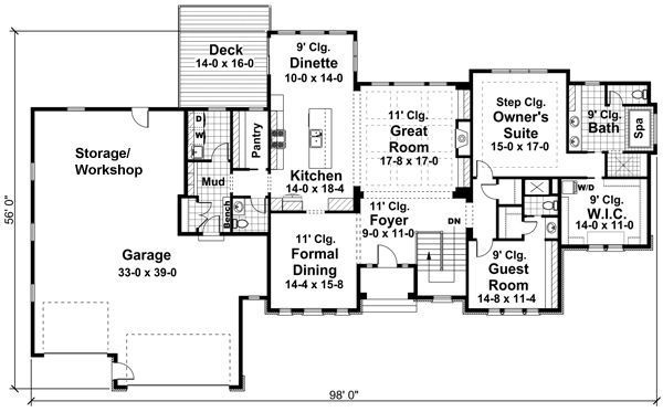 Traditional Floor Plan - Main Floor Plan #51-546