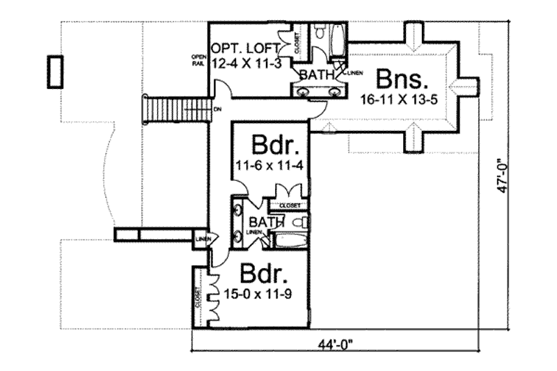 Home Plan - Floor Plan - Upper Floor for Colonial House Plan #119-143 - 4 bed, 3.5 bath