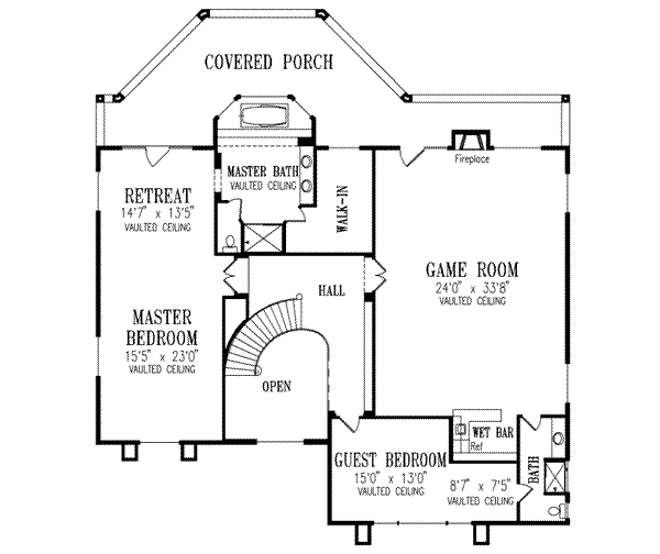 Adobe / Southwestern Floor Plan - Upper Floor Plan #1-937