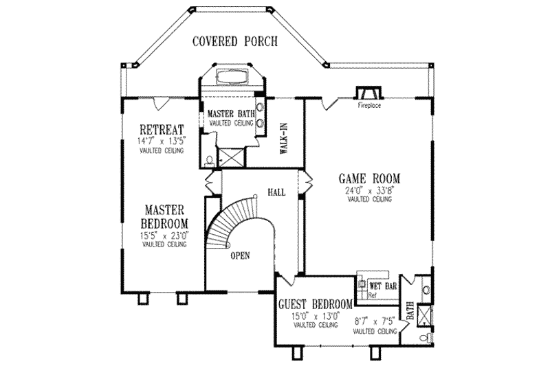 Dream House Plan - Floor Plan - Upper Floor for Adobe / Southwestern House Plan #1-937 - 3 bed, 3 bath