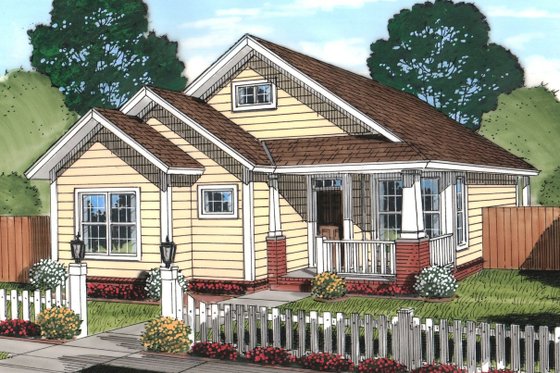 Exterior - Front Elevation for Craftsman House Plan #513-2074 - 3 bed, 2 bath
