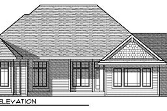 Exterior - Rear Elevation for Craftsman House Plan #70-871 - 2 bed, 1.5 bath