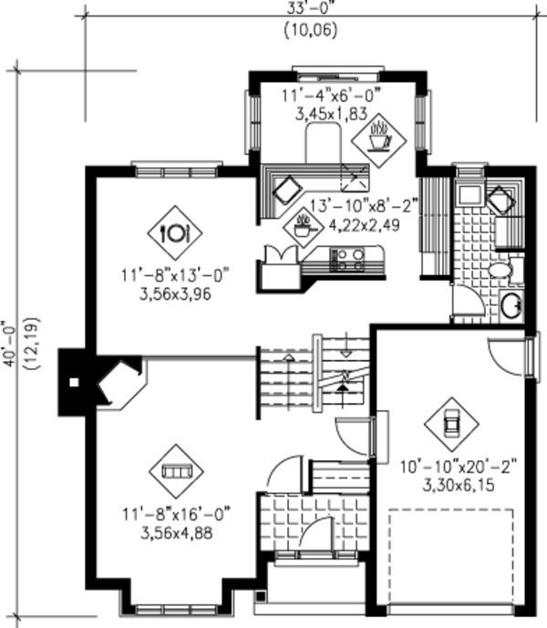 Home Plan - Colonial Floor Plan - Main Floor Plan #25-4234