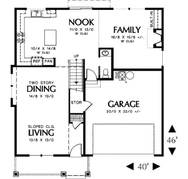Home Plan - Craftsman Floor Plan - Main Floor Plan #48-387