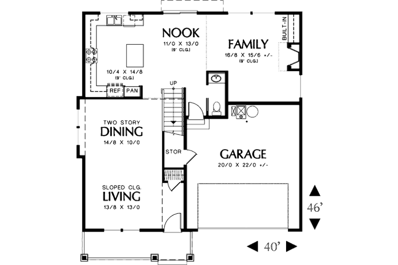 Home Plan - Floor Plan - Main Floor for Craftsman House Plan #48-387 - 4 bed, 2.5 bath