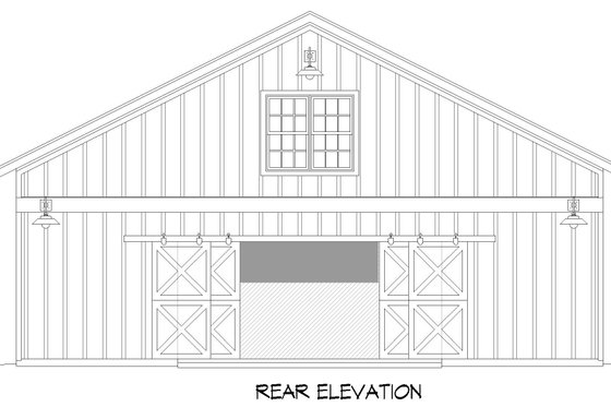 Exterior - Rear Elevation for Country House Plan #932-877, 0.5 bath