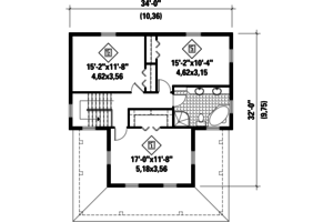 Floor Plan - Upper Floor for Country House Plan #25-4718 - 3 bed, 1 bath