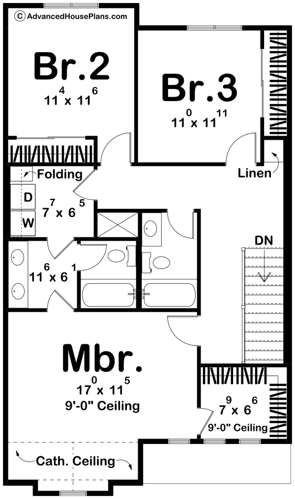 House Blueprint - Cottage Floor Plan - Upper Floor Plan #455-715