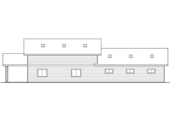 Exterior - Rear Elevation for Country House Plan #124-991, 1 bath