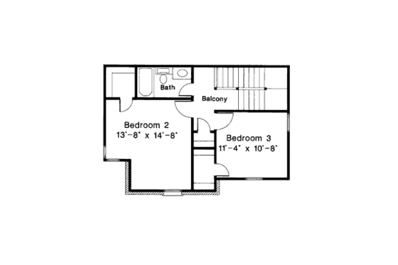 Floor Plan - Upper Floor for Colonial House Plan #410-310 - 3 bed, 2.5 bath